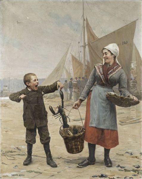 Qui S'y Frotte S'y Pique Oil Painting by Paul Charles Chocarne-Moreau