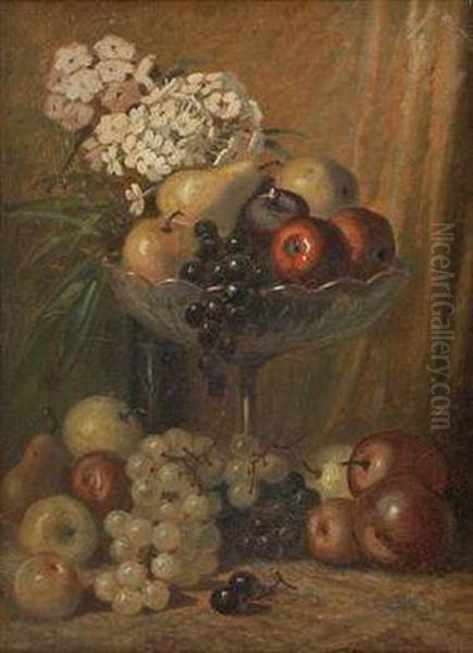 Stillleben Mit Blumen Und Obst Oil Painting by Waclaw Chodkowski