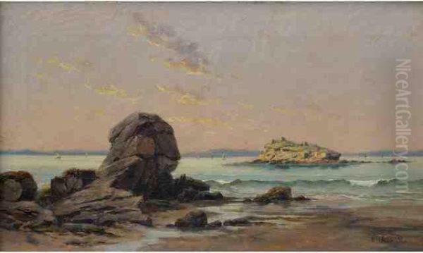 Le Rocher Du Miniou A Douarnenez Oil Painting by Felix Choisnard