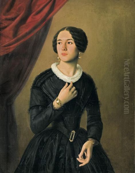 Portrait Of A Young Woman by Romuald Chojnacki