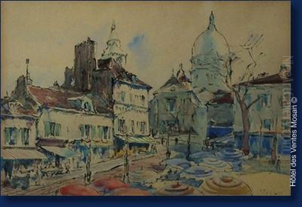 Montmartre Oil Painting by Jules Charles Choquet