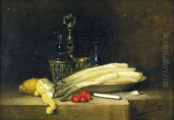 Huilier, Asperges Et Citrons Oil Painting by Jules Charles Choquet