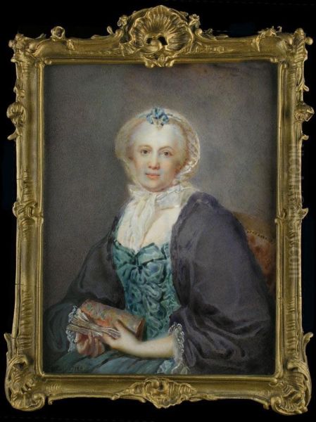 Miniater: Halbbildnis Der Madame Lenoir Oil Painting by Gill-Louis Chretien