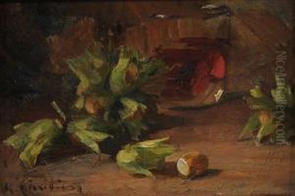 Nature Morte Aux Noisettes Oil Painting by Rene Louis Chretien