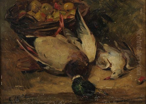 Nature Morte Aux Canards Oil Painting by Rene Louis Chretien