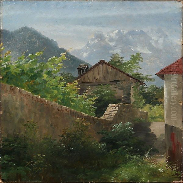 Landscape From The Alps Oil Painting by Anthonie, Anthonore Christensen