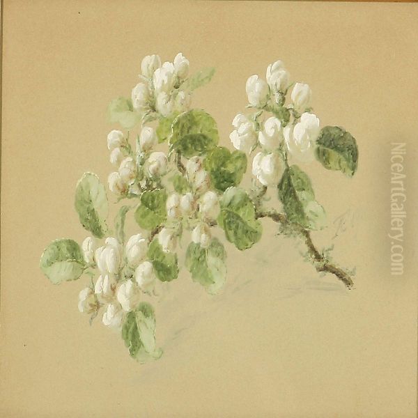 A Blooming Apple Branch Oil Painting by Anthonie, Anthonore Christensen