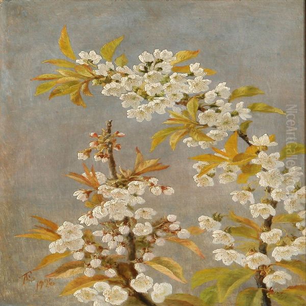 Blooming Apple Branch Oil Painting by Anthonie, Anthonore Christensen