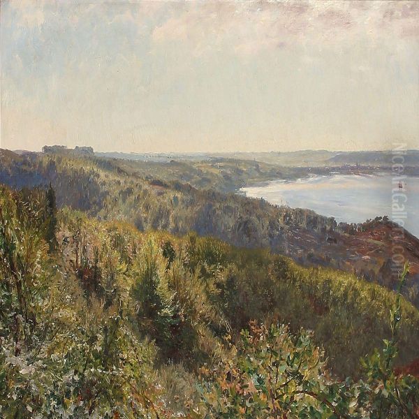 Landscape From Munkebjerg, Denmark Oil Painting by Godfred B.W. Christensen