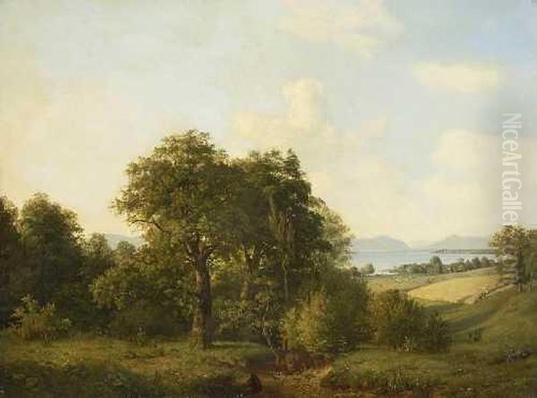 Am Starnberger See Oil Painting by Johann Christian Ziegler