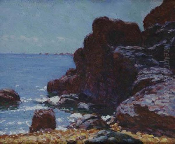 'kuste Gegenuber Der Inselbrehat/bretagne' Oil Painting by Hans Christiansen