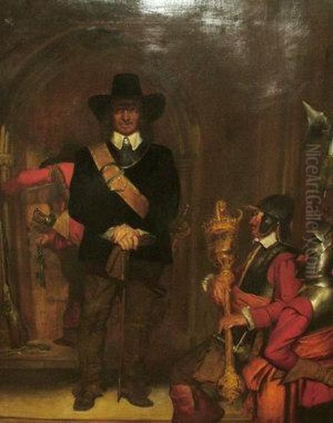 Oliver Cromwell Imprisoning Charles I Oil Painting by Alexander Christie