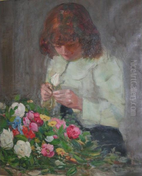 Making Posies Oil Painting by James Elder Christie