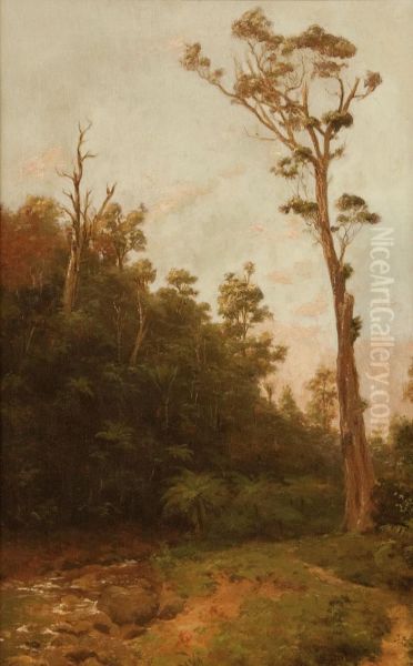 Bush Stream Oil Painting by Ernest William Christmas