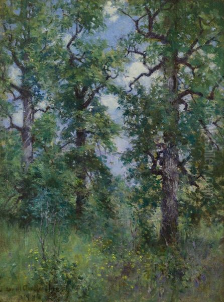 Wooded Grove Oil Painting by Howard Chandler Christy