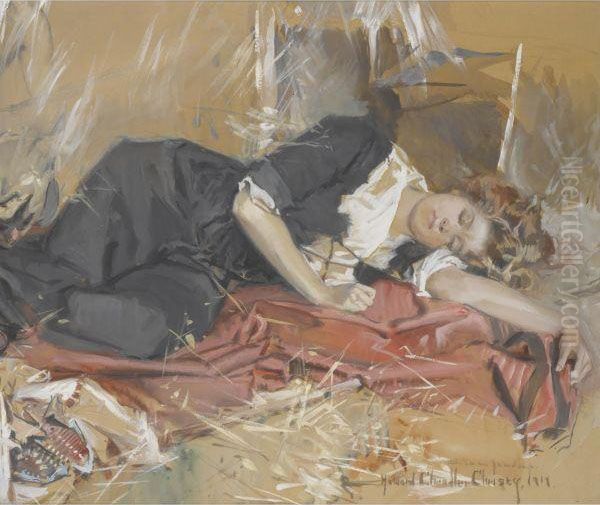 Sleeping Woman Oil Painting by Howard Chandler Christy