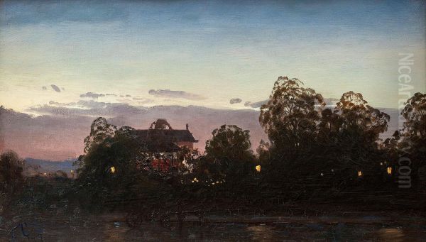 Evening View Oil Painting by Fanny Churberg