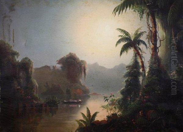 Tropical River Scene, Possibly The Amazon Oil Painting by Frederic Edwin Church