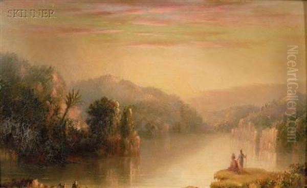 Indians Surveying Water Oil Painting by Frederic Edwin Church