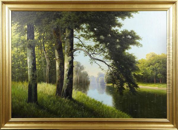 Landskap Oil Painting by Fritz Chwala