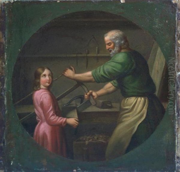 San Giuseppe Col Bambino Oil Painting by Agostino Ciampelli