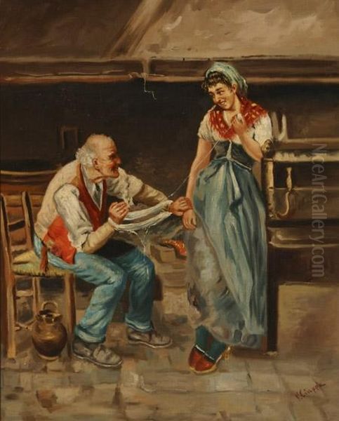 The Courtship
: A Pair Of Works Oil Painting by Vincenzo Ciappa