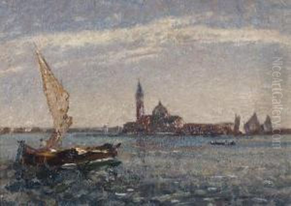 Barconi Davanti A San Giorgio Oil Painting by Beppe Ciardi