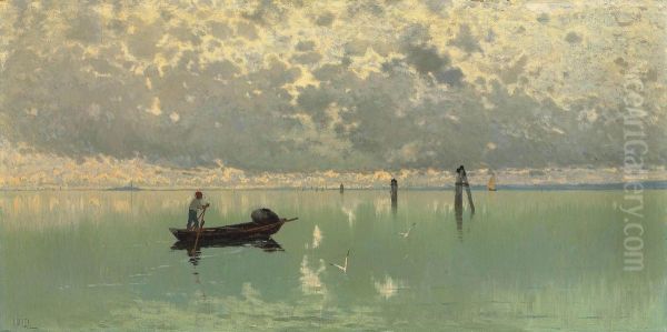 The Lagoon, Venice Oil Painting by Guglielmo Ciardi