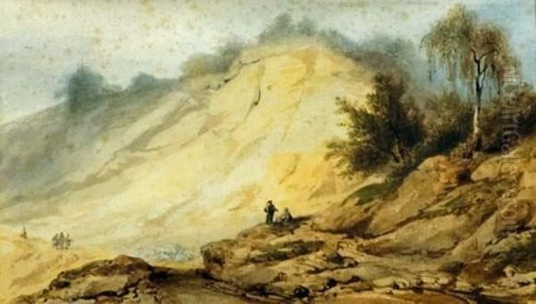 Paysage De Montagne Oil Painting by Pierre Luc Charles Ciceri