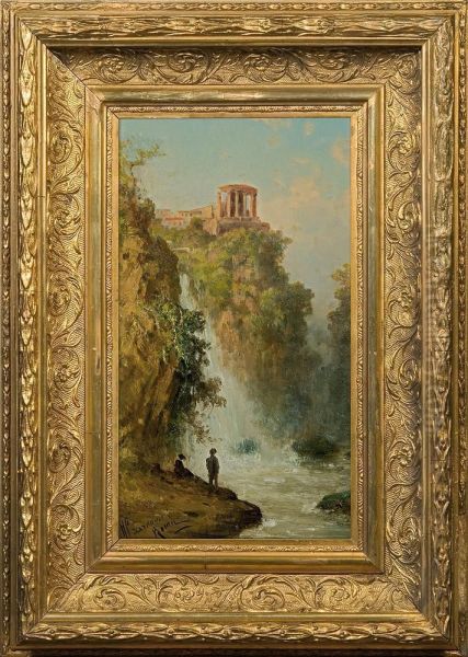 Tivoli Waterfalls Oil Painting by Henryk Cieszkowski