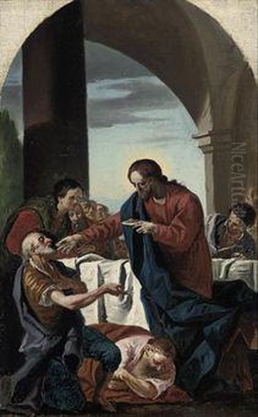 The Institution Of The Eucharist Oil Painting by Fra Felice Giuseppe Cignaroli