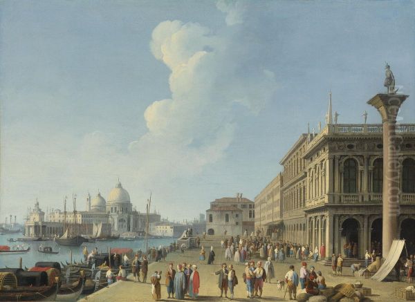 Venice A View From The Piazzetta Oil Painting by Gianbattista Cimaroli