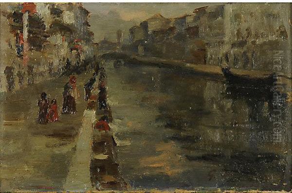 Ai Navigli Oil Painting by Guido Cinotti