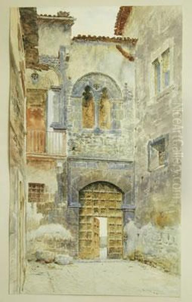 Scorcio Di Case Oil Painting by Nazareno Cipriani