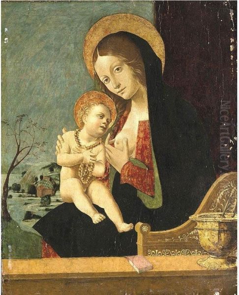 Madonna And Child Oil Painting by Vincenzo Civerchio