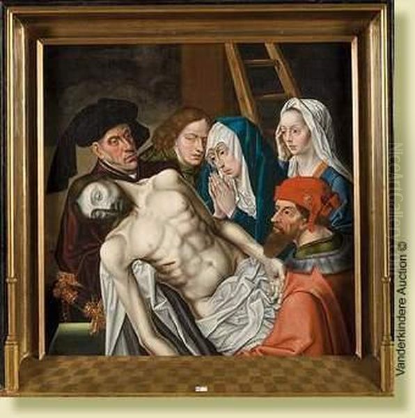 Deposition De Croix Oil Painting by Pieter I Claeissins