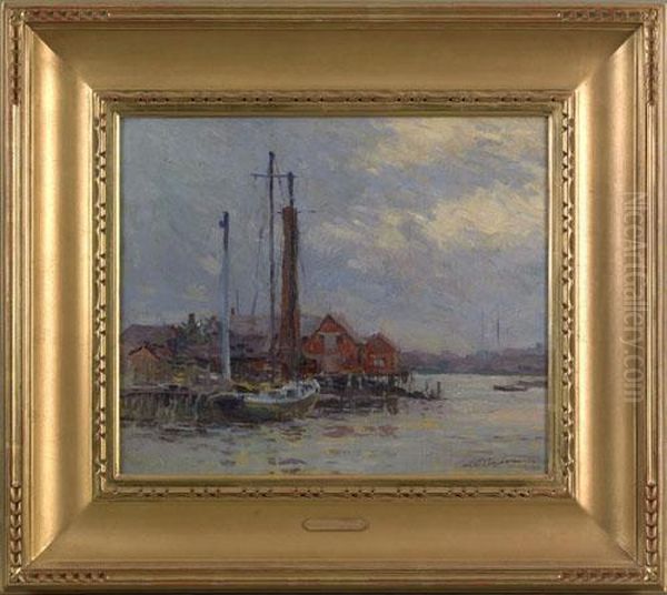 Gloucester Harbor Oil Painting by Joseph C. Claghorn