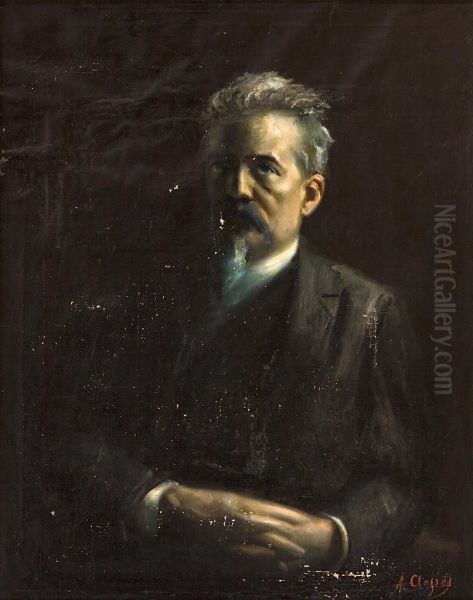 Retrato Del Escritor Ramon Pico Icampamar Oil Painting by Aleix Clapes