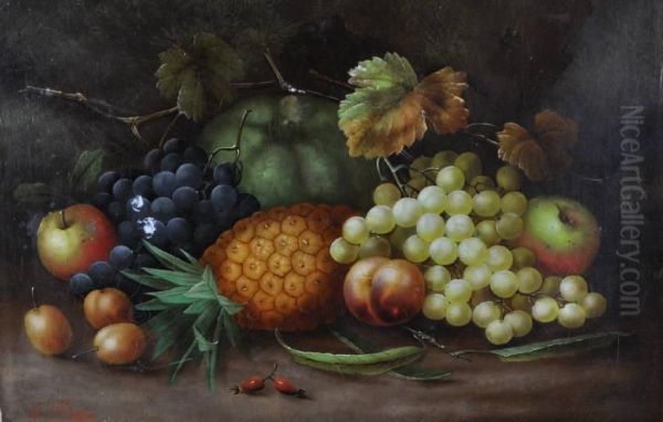 Still Life Study Fruit Oil Painting by George Clare