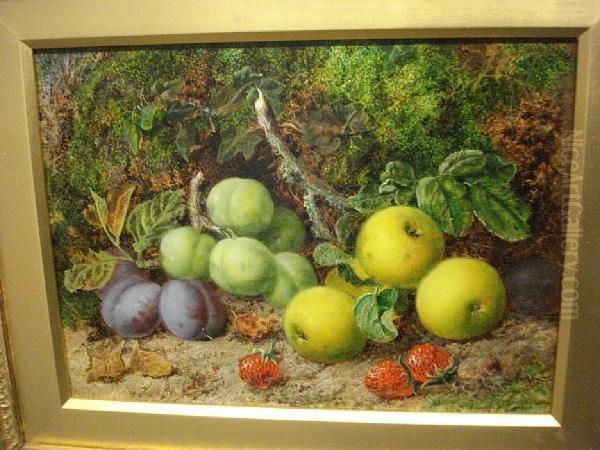 Still Life Fruits And Leaves Oil Painting by George Clare