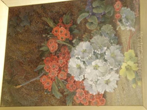 Flowers On A Mossy Bank Oil Painting by Vincent Clare