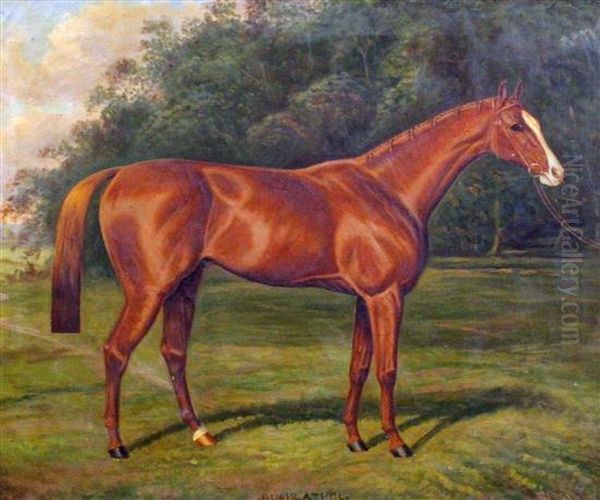 'blair Athol'; Horse Portrait Oil Painting by A. Clark