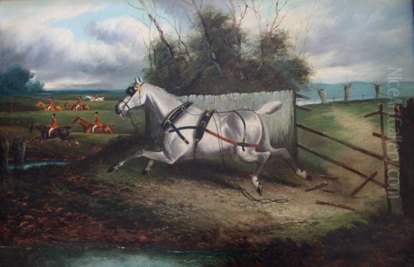 Running To Join The Hunt Oil Painting by A. Clark