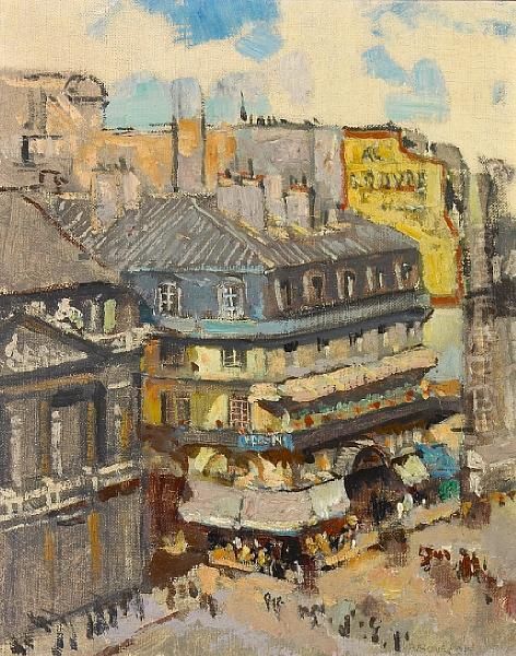 From The Balcony Window Of The Hotel Du Louvre Oil Painting by Alson Skinner Clark