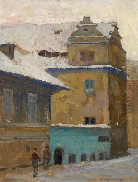 Prague In Winter Oil Painting by Alson Skinner Clark