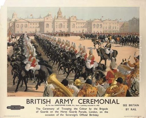 British Army Ceremonial Oil Painting by Christopher Clark