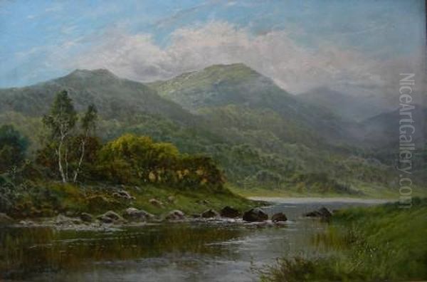 Highland Riverscape Oil Painting by Louis E. Clark