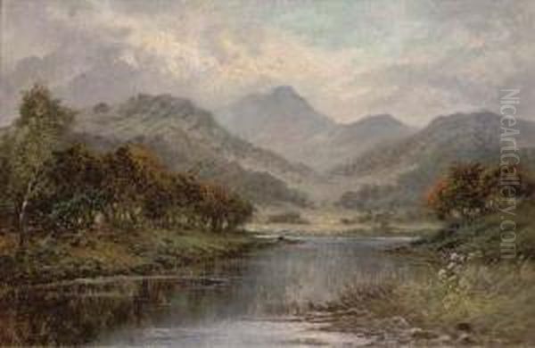 A River Landscape Oil Painting by Louis E. Clark