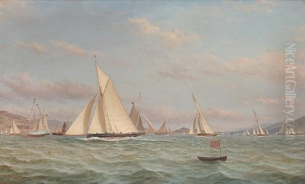 The Cutter 
Avon 
 Winning The Prize Atthe Opening Cruise Of The Clyde Yacht Club Oil Painting by William Clark Of Greenock