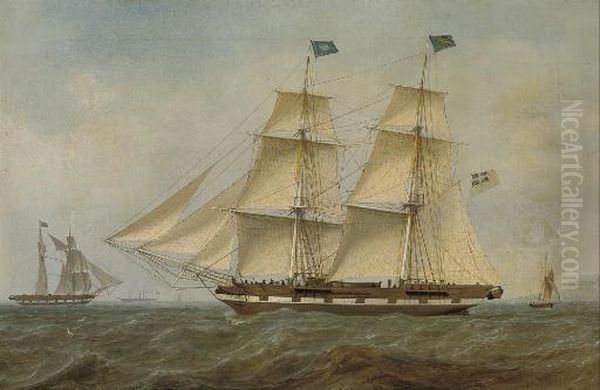 Trading Schooners In The Firth Of Clyde Oil Painting by William Clark Of Greenock